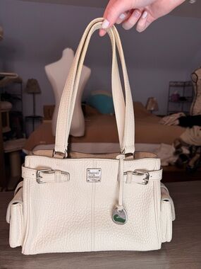 Dooney & Bourke Ivory Pebbled Leather Shoulder Bag